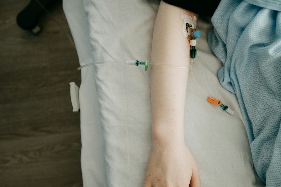 Patient receiving an IV infusion